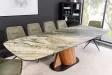 Table à manger extensible en céramique 180-225cm aspect marbre pas cher