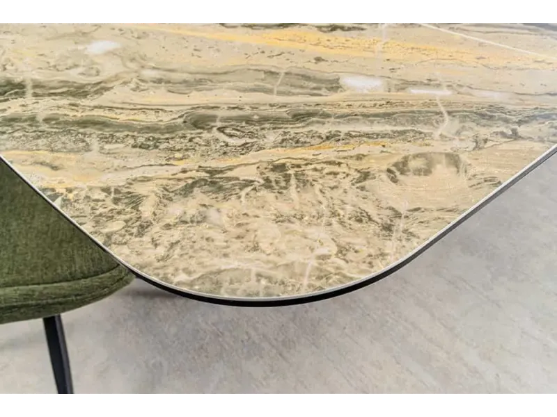 Table à manger extensible en céramique 180-225cm aspect marbre pas cher