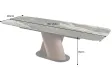 Table à manger extensible en céramique 180-225cm aspect marbre pas cher