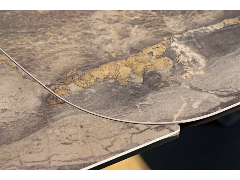 Table à manger extensible en céramique 180-225cm aspect marbre pas cher