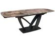 Table à manger extensible en céramique 180-225cm aspect marbre pas cher