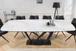 Table à manger extensible en céramique 180-225cm aspect marbre pas cher