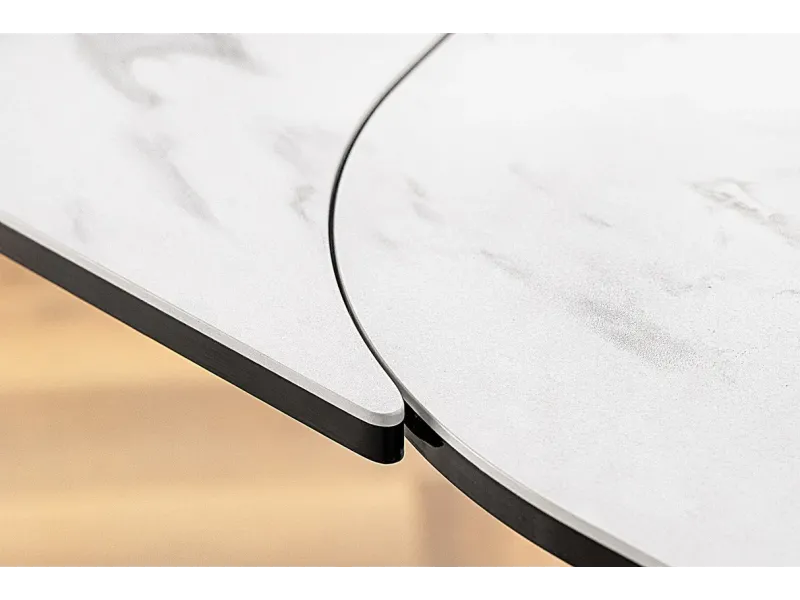 Table à manger extensible en céramique 180-225cm aspect marbre pas cher