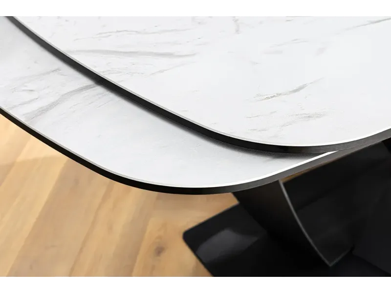 Table à manger extensible en céramique 180-225cm aspect marbre pas cher