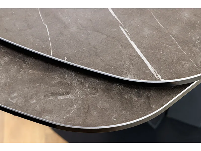 Table à manger extensible en céramique 180-225cm aspect marbre pas cher