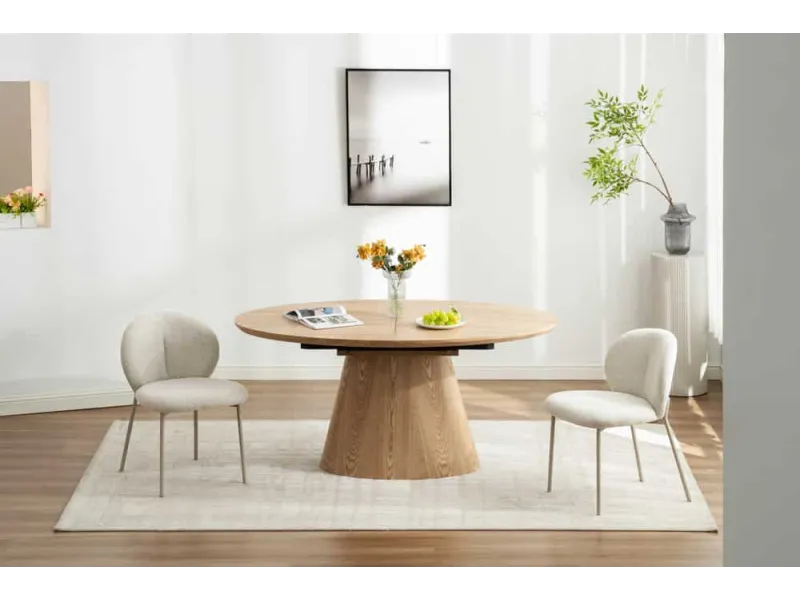 Table à manger extensible en céramique 180-225cm aspect marbre pas cher