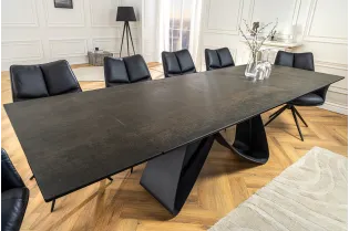 Table à manger extensible en céramique 180-225cm aspect marbre pas cher