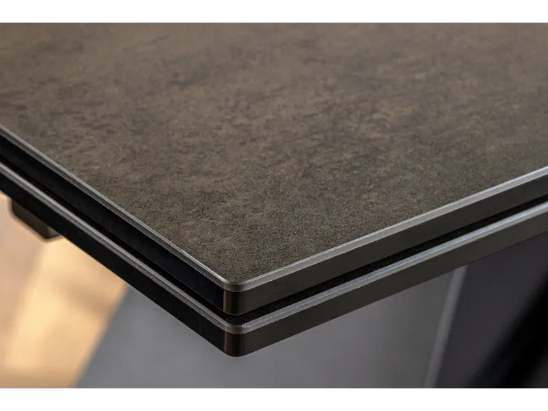 Table à manger extensible en céramique 180-225cm aspect marbre pas cher