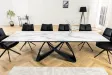 Table à manger extensible en céramique 180-225cm aspect marbre pas cher
