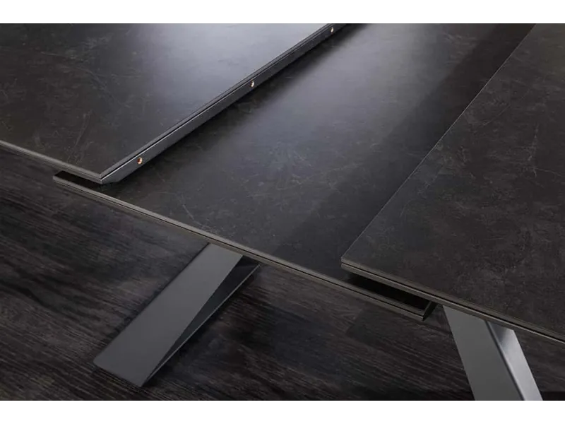 Table à manger extensible en céramique 180-225cm aspect marbre pas cher