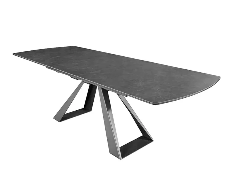 Table à manger extensible en céramique 180-225cm aspect marbre pas cher