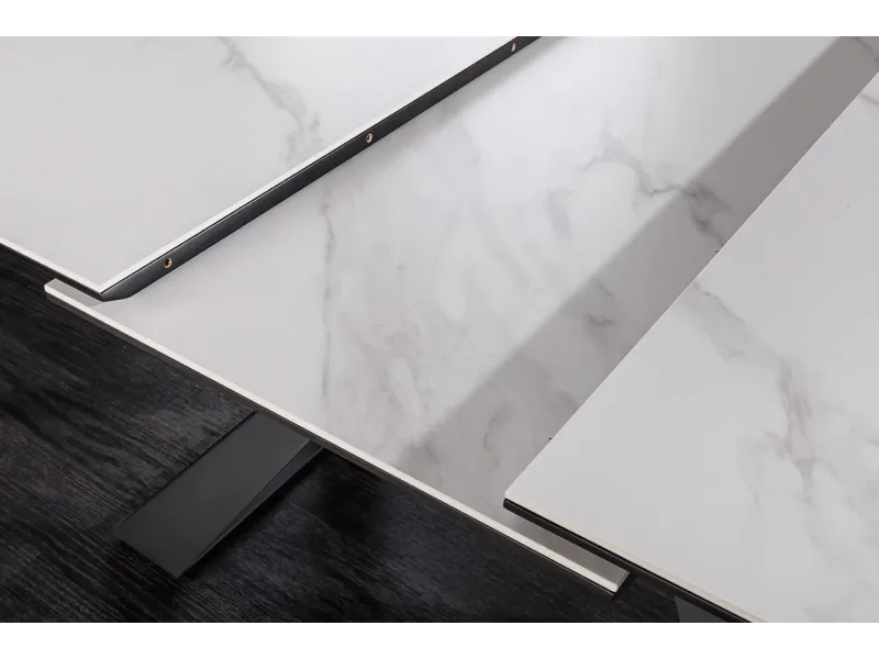 Table à manger extensible en céramique 180-225cm aspect marbre pas cher