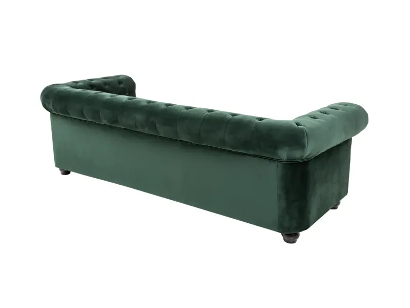 Canapé Chic Chesterfield en Velours Vert – Élégance Classique & Design Moderne pour un Salon Royal