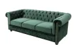 Canapé Chic Chesterfield en Velours Vert – Élégance Classique & Design Moderne pour un Salon Royal