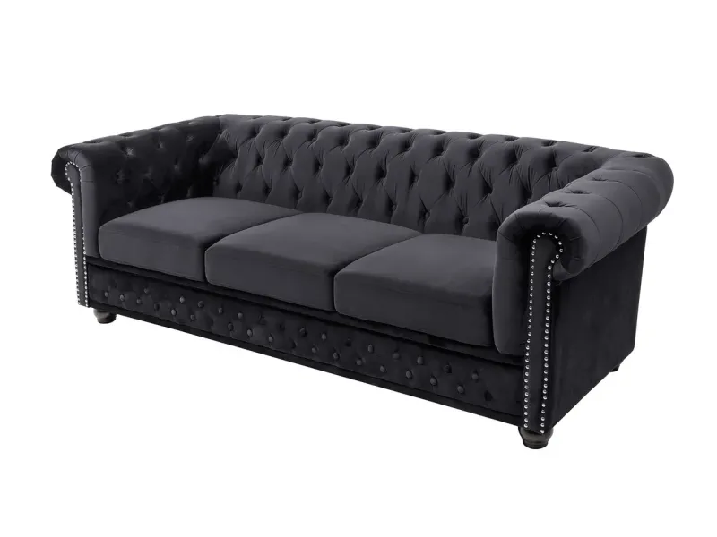 Canapé Marvelous velours jaune moutard 220cm pas cher