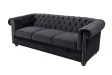 Canapé Marvelous velours jaune moutard 220cm pas cher