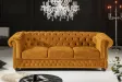 Canapé Marvelous velours jaune moutard 220cm pas cher