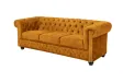 Canapé Marvelous velours jaune moutard 220cm pas cher