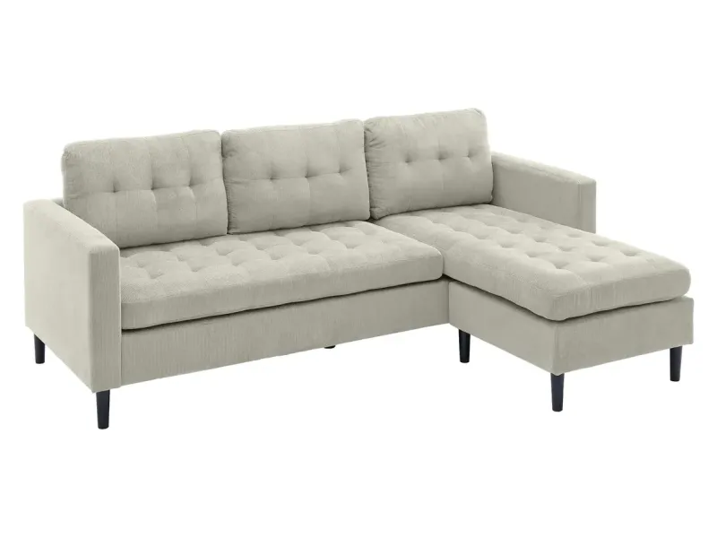 Canapé d'angle en velours coloris gris pas cher