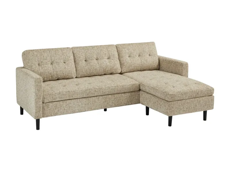 Canapé d'angle en velours coloris gris pas cher