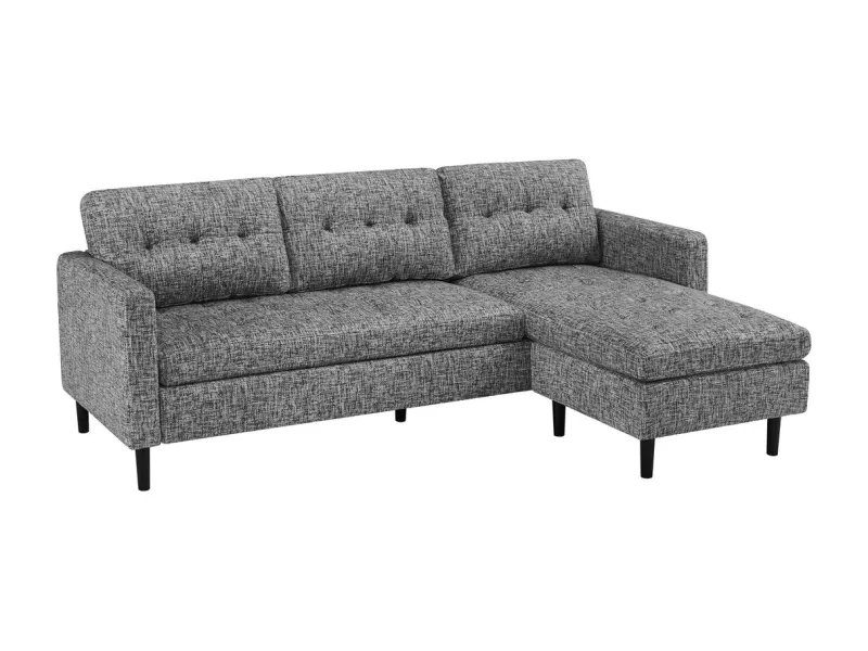 Canapé d'angle en velours coloris gris pas cher