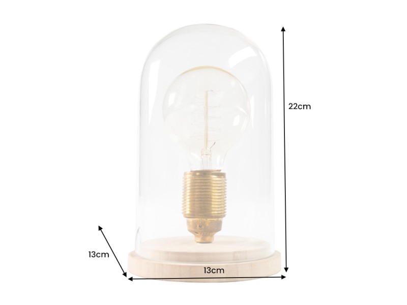 Lampe à poser design rétro en bois et verre Lampes à poser |adeniahome...