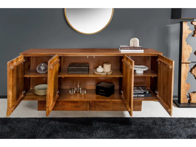 Buffet ART DÉCO 170 cm brun | Buffet moderne en bois massif – Adenia Home
