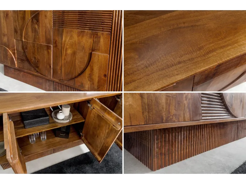 Buffet ART DÉCO 170 cm brun | Buffet moderne en bois massif – Adenia Home