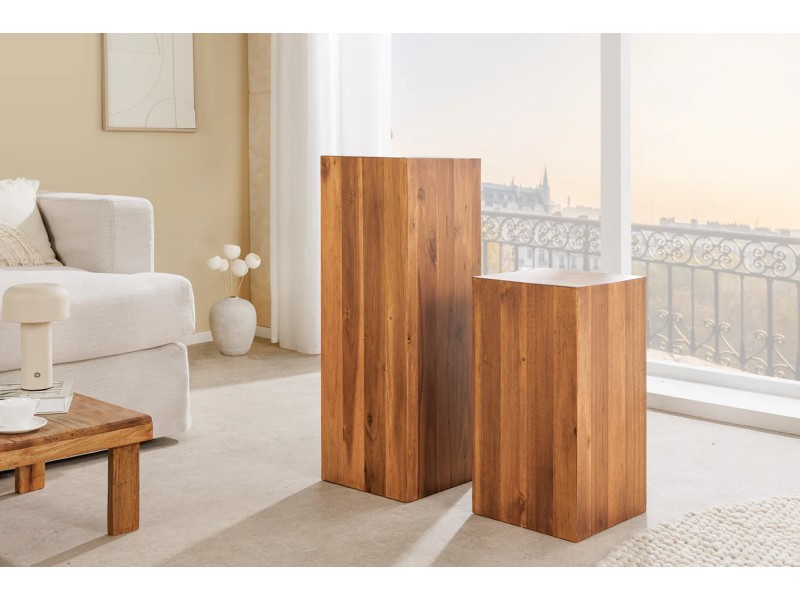 Pilier décoratif COLUMNA 75 cm – Acacia marron naturel