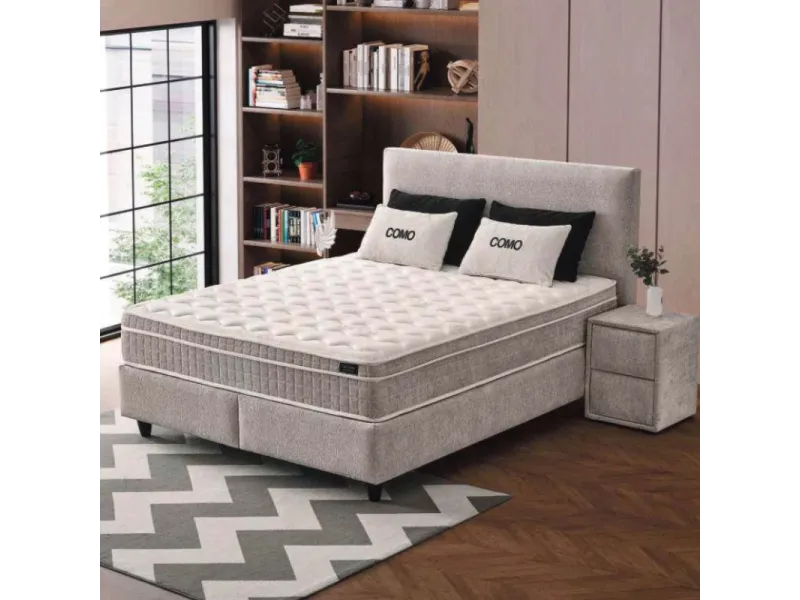 Boxspring COMO 180 × 200 cm – Coffre de rangement + Matelas inclus