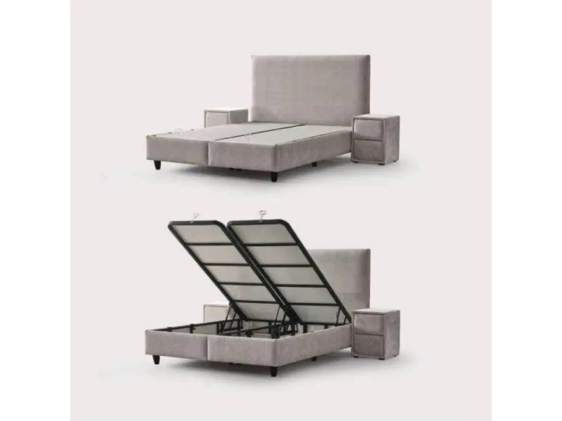 Boxspring COMO 180 × 200 cm – Coffre de rangement + Matelas inclus
