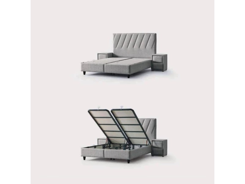 Boxspring SIESTA 160 × 200 cm – Coffre de rangement + Matelas inclus