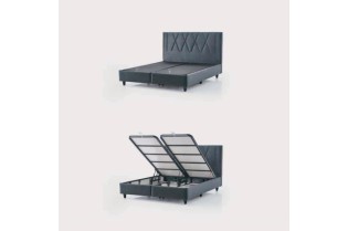 Boxspring LOFT 180 × 200 cm – Coffre de rangement + Matelas inclus 2