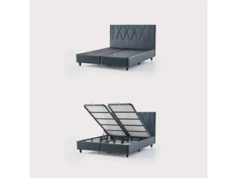 Boxspring LOFT 180 × 200 cm – Coffre de rangement + Matelas inclus