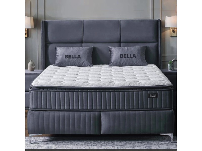 Boxspring Bella 180×200 cm – Coffre intégré & Matelas inclus