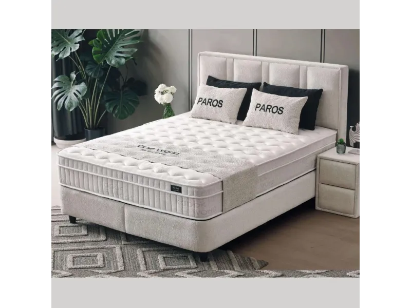 Boxspring PAROS 180 x 200 cm – Coffre + Matelas inclus