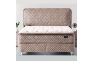 Boxspring QUEEN 180×200 cm – Coffre de rangement + Matelas inclus