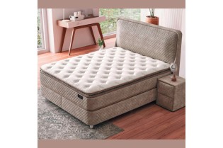Boxspring QUEEN 180×200 cm – Coffre de rangement + Matelas inclus 2