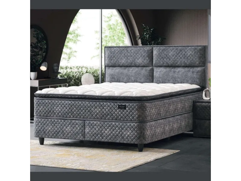 Boxspring VESTA 160×200 cm – Coffre de rangement + Matelas inclus