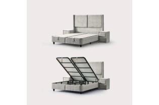 Boxspring DIANA 160×200 cm – Coffre de rangement + Matelas inclus 2