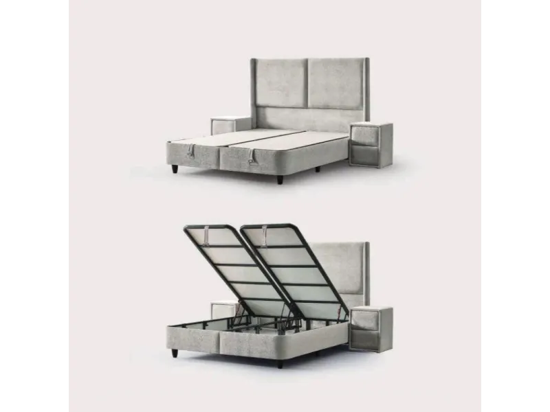 Boxspring DIANA 160×200 cm – Coffre de rangement + Matelas inclus