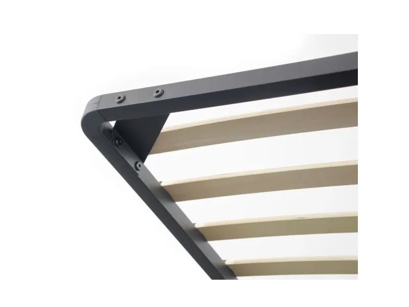 Lit coffre adulte contemporain de 140 x 200 cm en tissu gris Milaydie