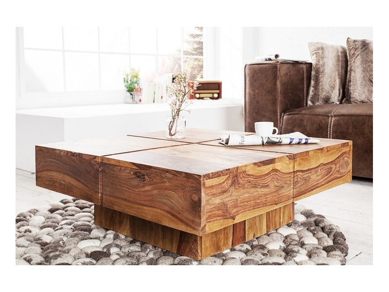 Table basse contemporaine |Table basse 60 cm en bois d'acacia color...