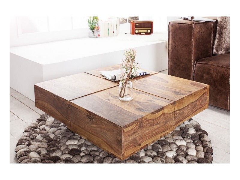 Table basse contemporaine |Table basse 60 cm en bois d'acacia color...