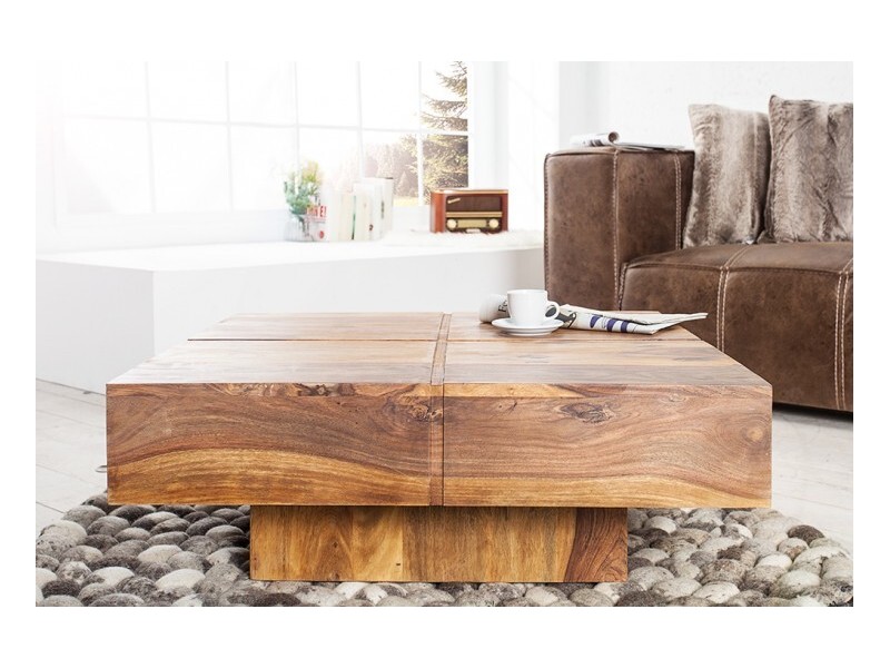 Table basse contemporaine |Table basse 60 cm en bois d'acacia color...