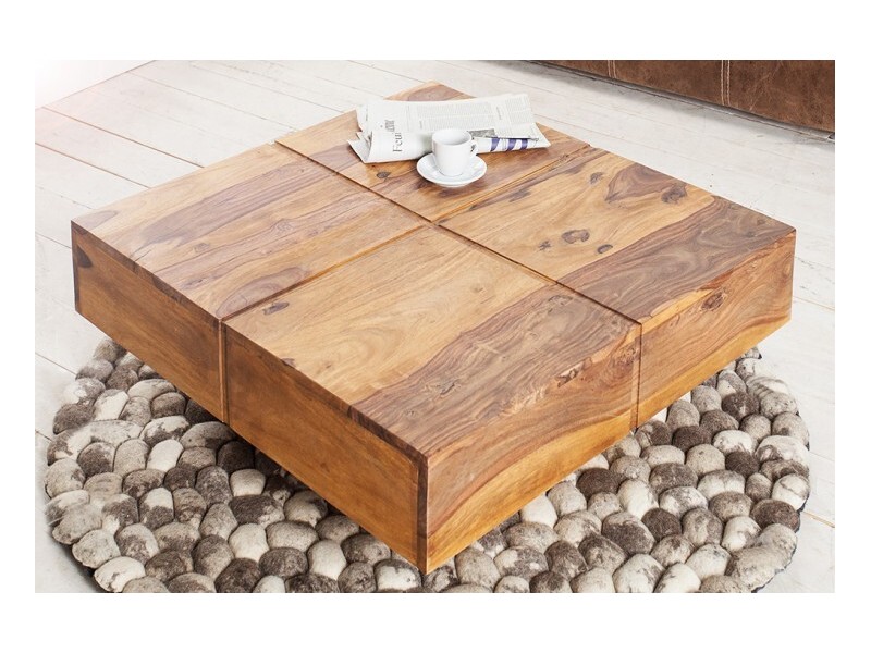 Table basse contemporaine |Table basse 60 cm en bois d'acacia color...