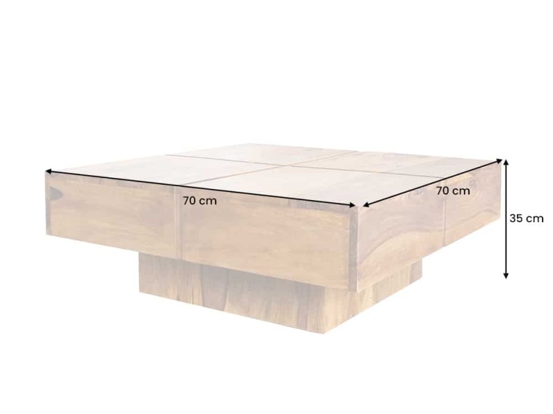 Table basse contemporaine |Table basse 60 cm en bois d'acacia color...