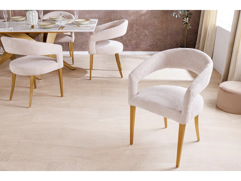 Fauteuil baroque en velours gris style capitonné Chaises de salle à...