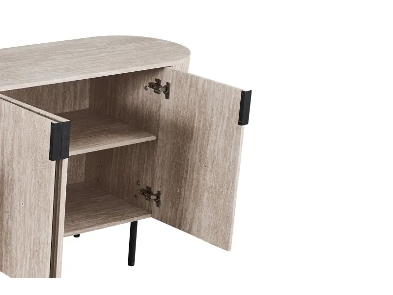 "Buffet Lagos 200 cm – Profitez d'un Grand Rangement Design et Pratique"| Bois Foncé Chic