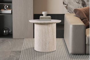 Table basse contemporaine |Table basse avec 6 poufs encastrable, ve...